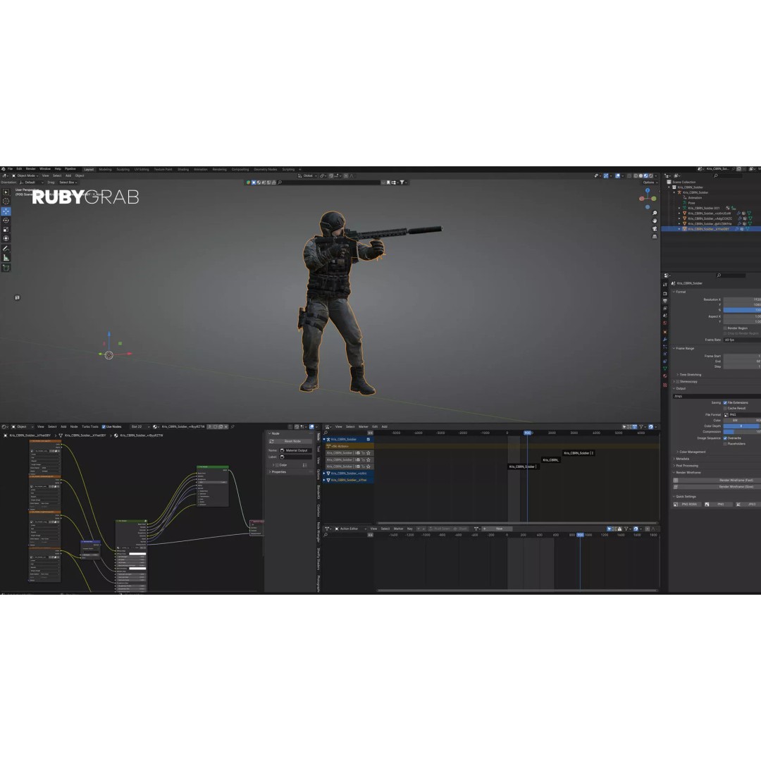 CBRN Soldier 3D Model – Animated Tactical Operator, FBX, Game Ready - View 4