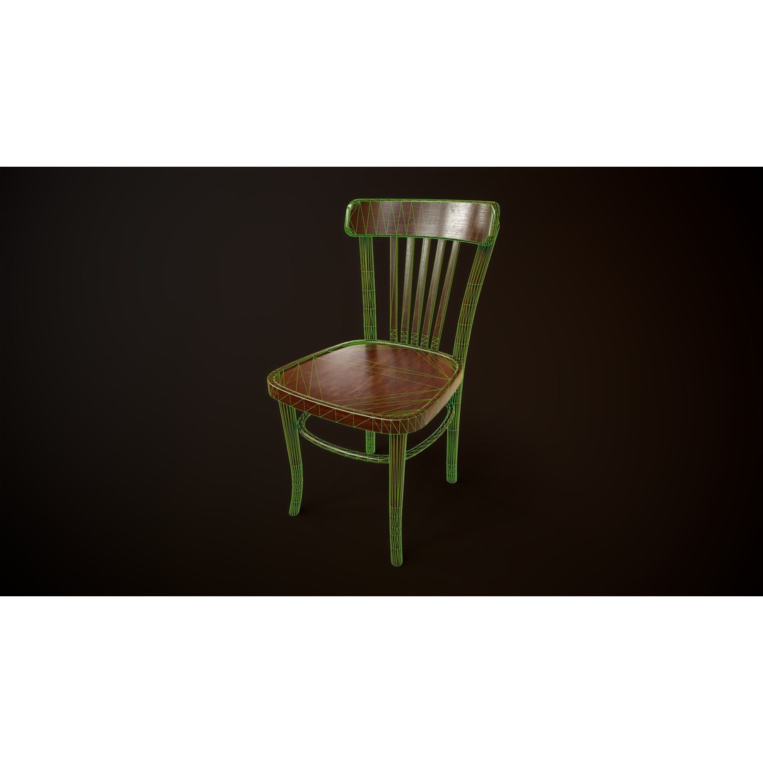 Vintage Chair 3D Model – Low Poly Game Ready Asset, FBX, OBJ