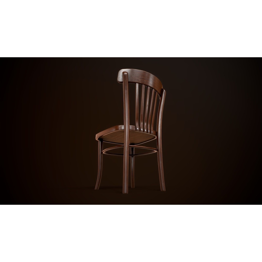 Vintage Chair 3D Model – Low Poly Game Ready Asset, FBX, OBJ - View 11