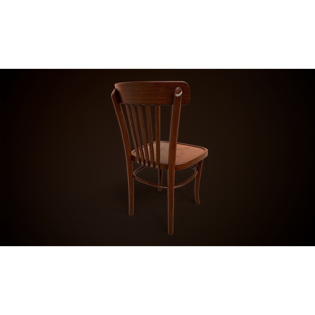 Vintage Chair 3D Model – Low Poly Game Ready Asset, FBX, OBJ - View 3