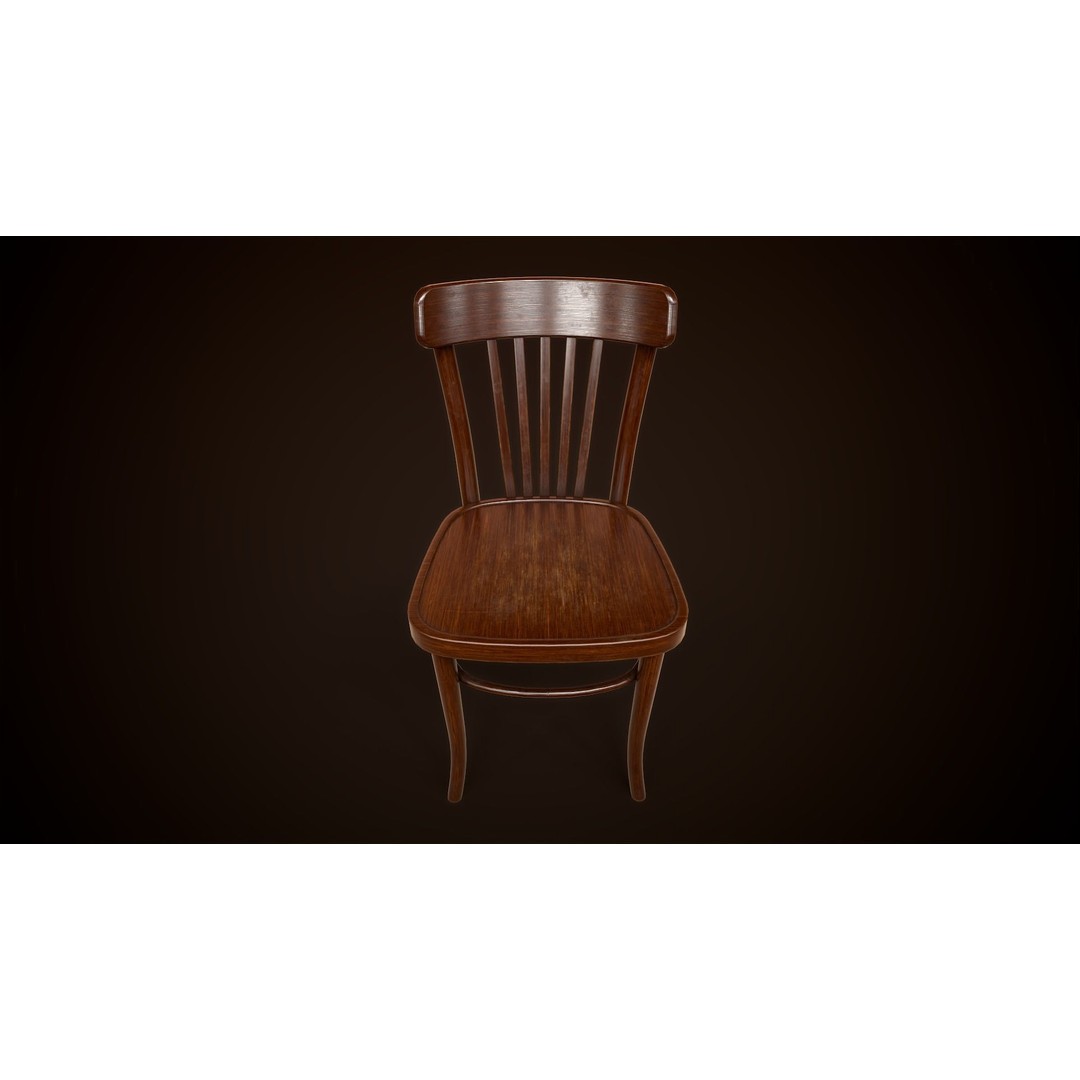 Vintage Chair 3D Model – Low Poly Game Ready Asset, FBX, OBJ - View 9