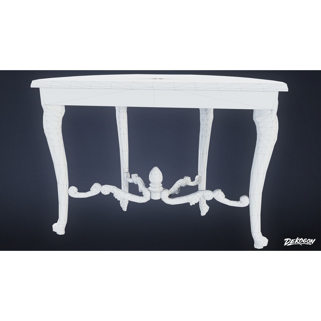 Attic Table 3D Model – Low Poly Game Asset, FBX Format