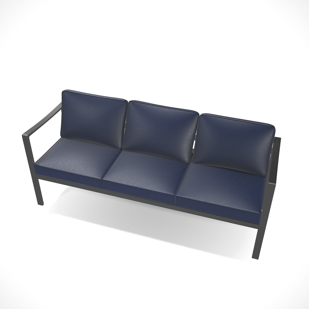 Sling Fabric Outdoor Bench 3D Model – Low Poly PBR Game Asset, FBX - View 10