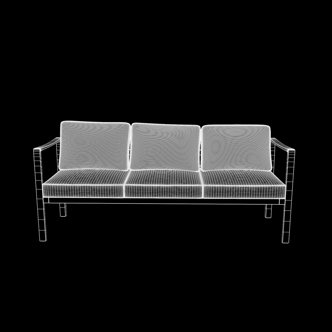 Sling Fabric Outdoor Bench 3D Model – Low Poly PBR Game Asset, FBX - View 11