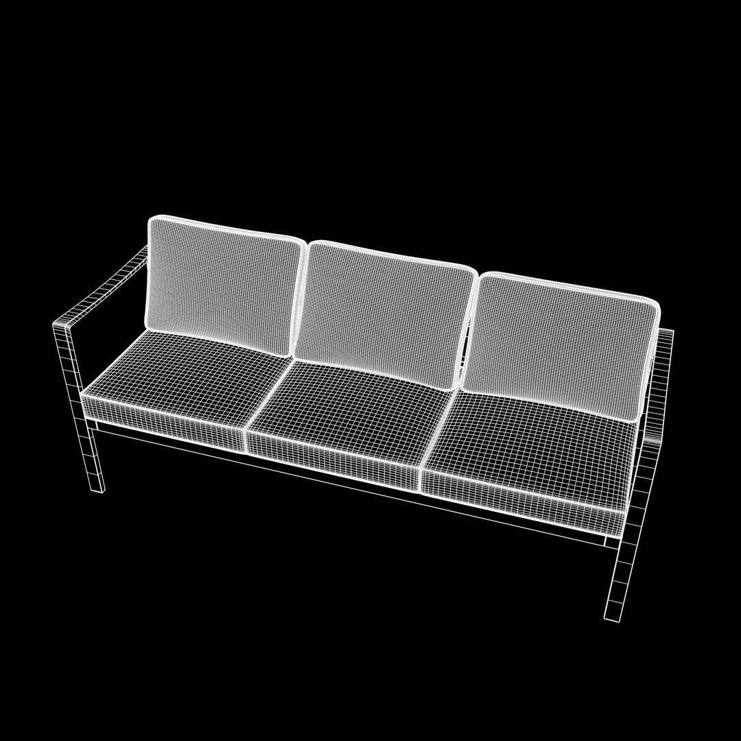 Sling Fabric Outdoor Bench 3D Model – Low Poly PBR Game Asset, FBX - View 18