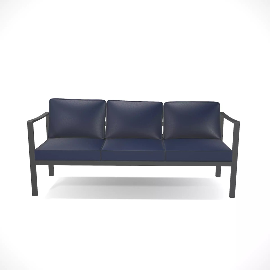 Sling Fabric Outdoor Bench 3D Model – Low Poly PBR Game Asset, FBX - View 2