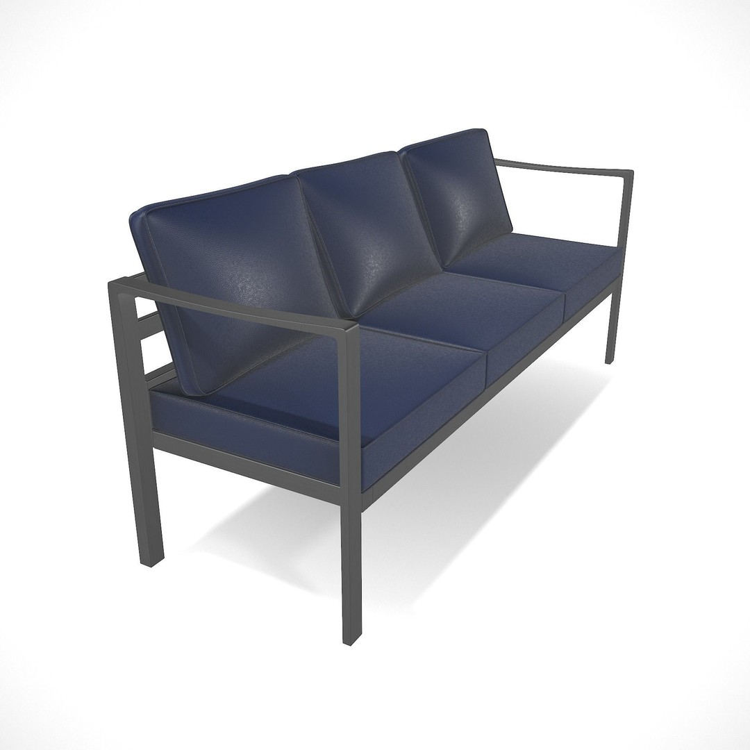 Sling Fabric Outdoor Bench 3D Model – Low Poly PBR Game Asset, FBX - View 5