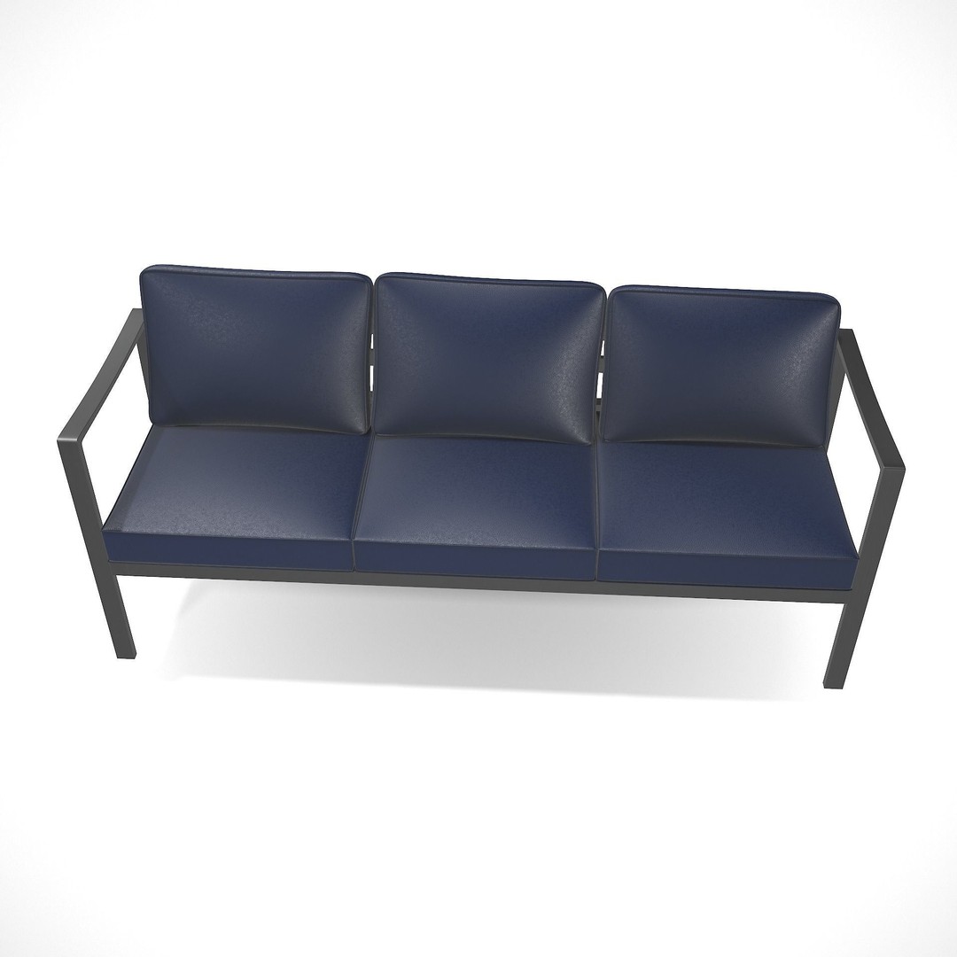 Sling Fabric Outdoor Bench 3D Model – Low Poly PBR Game Asset, FBX - View 7