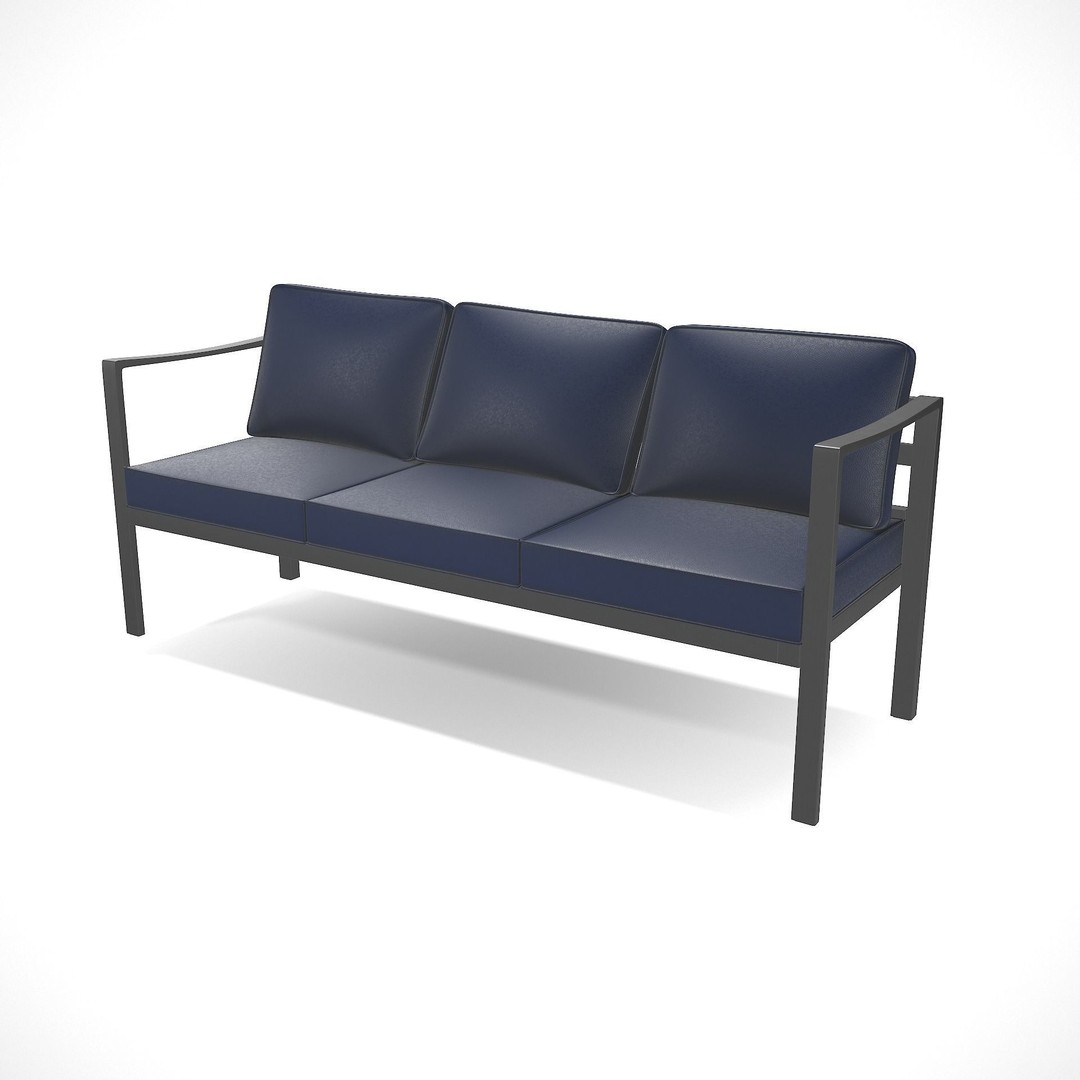 Sling Fabric Outdoor Bench 3D Model – Low Poly PBR Game Asset, FBX - View 8