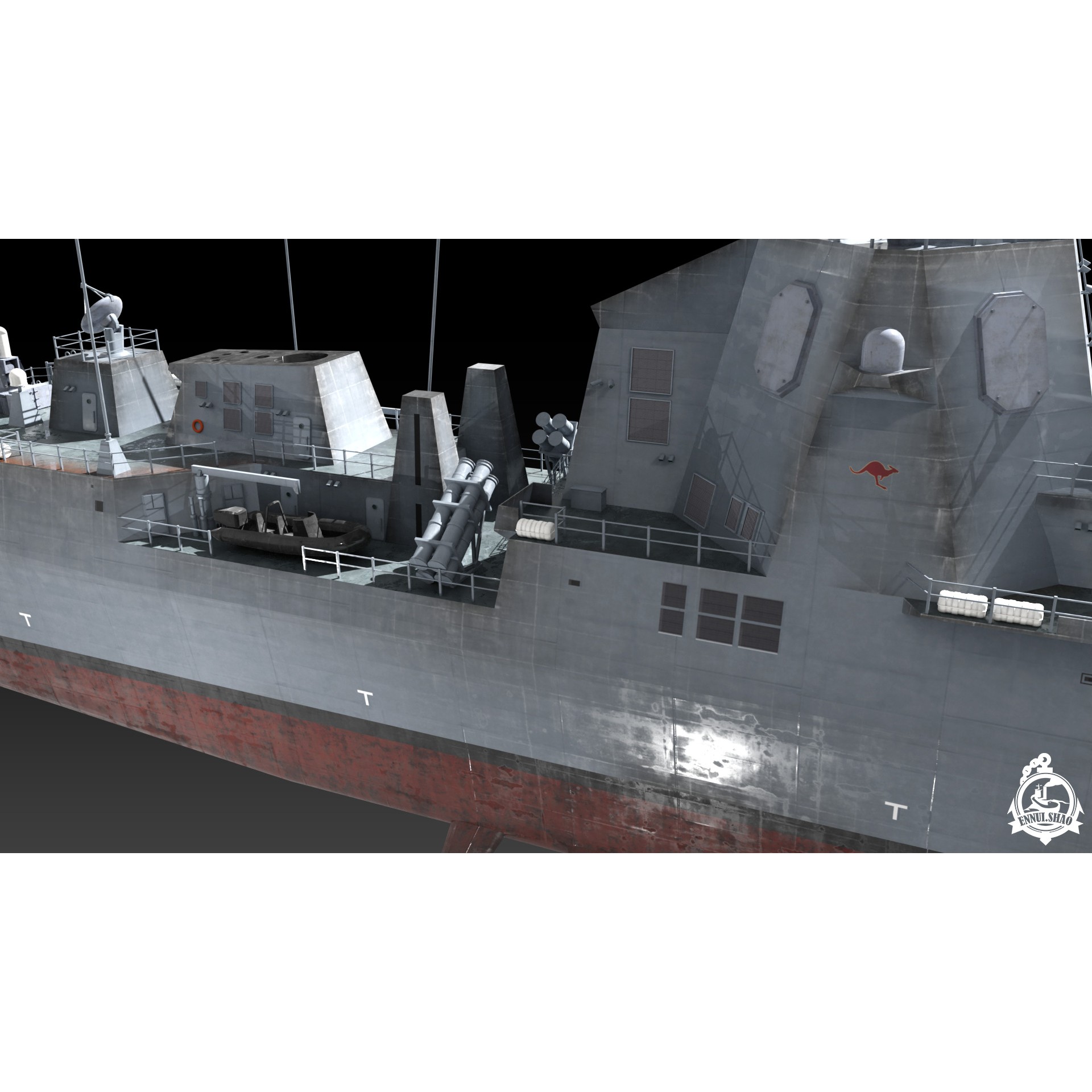 HMAS Hobart - Low-Poly Game-Ready 3D Model - View 10
