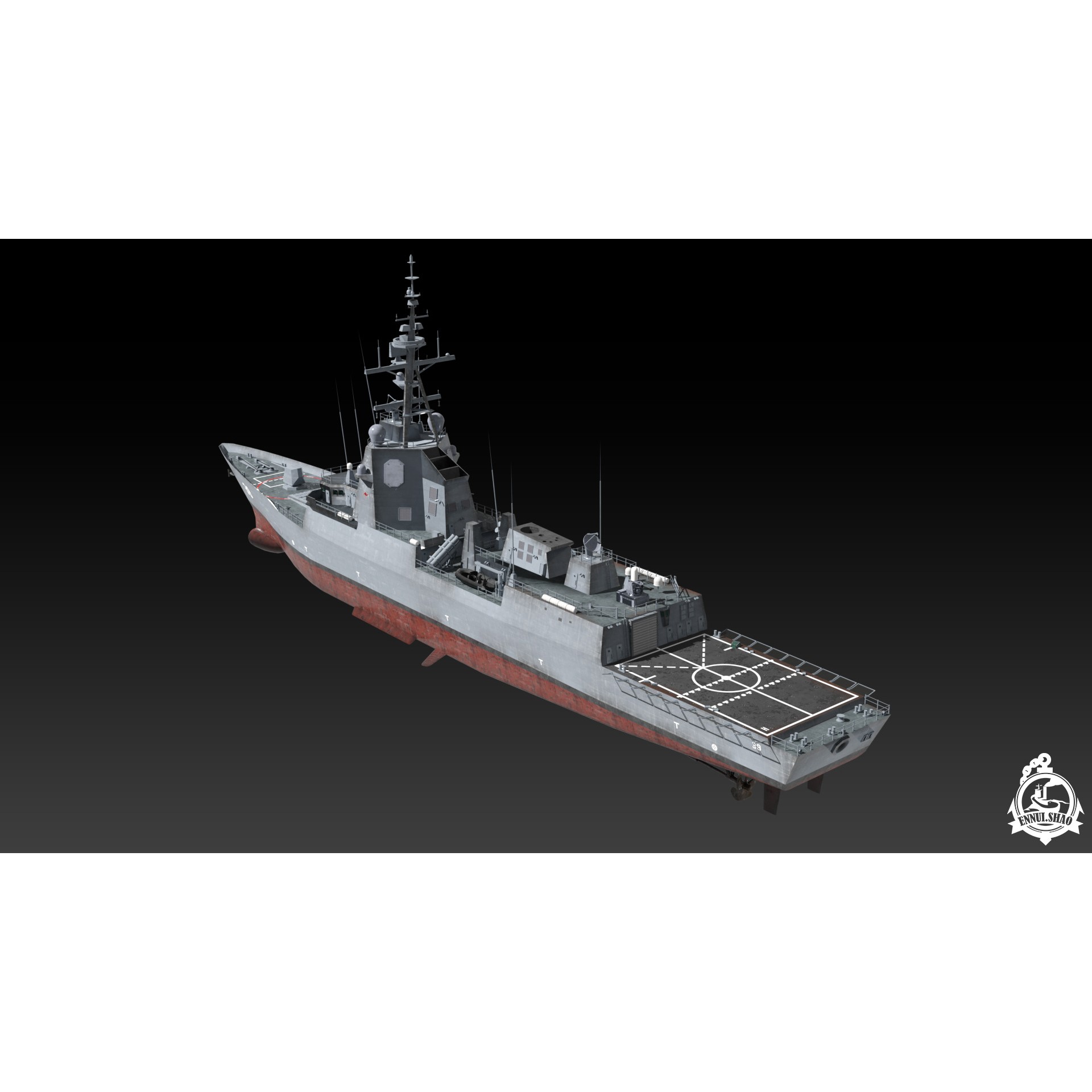 HMAS Hobart - Low-Poly Game-Ready 3D Model - View 6