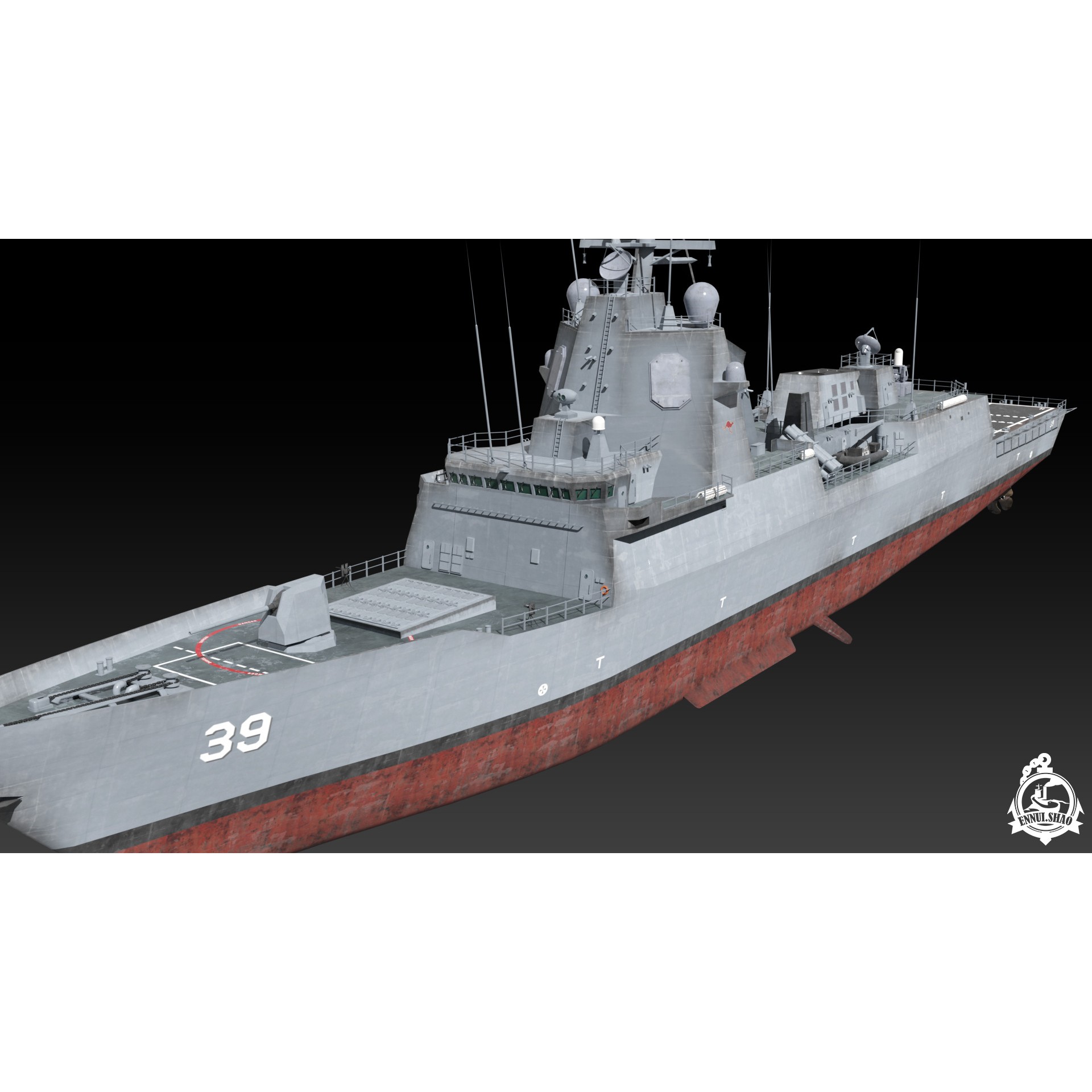 HMAS Hobart - Low-Poly Game-Ready 3D Model - View 8