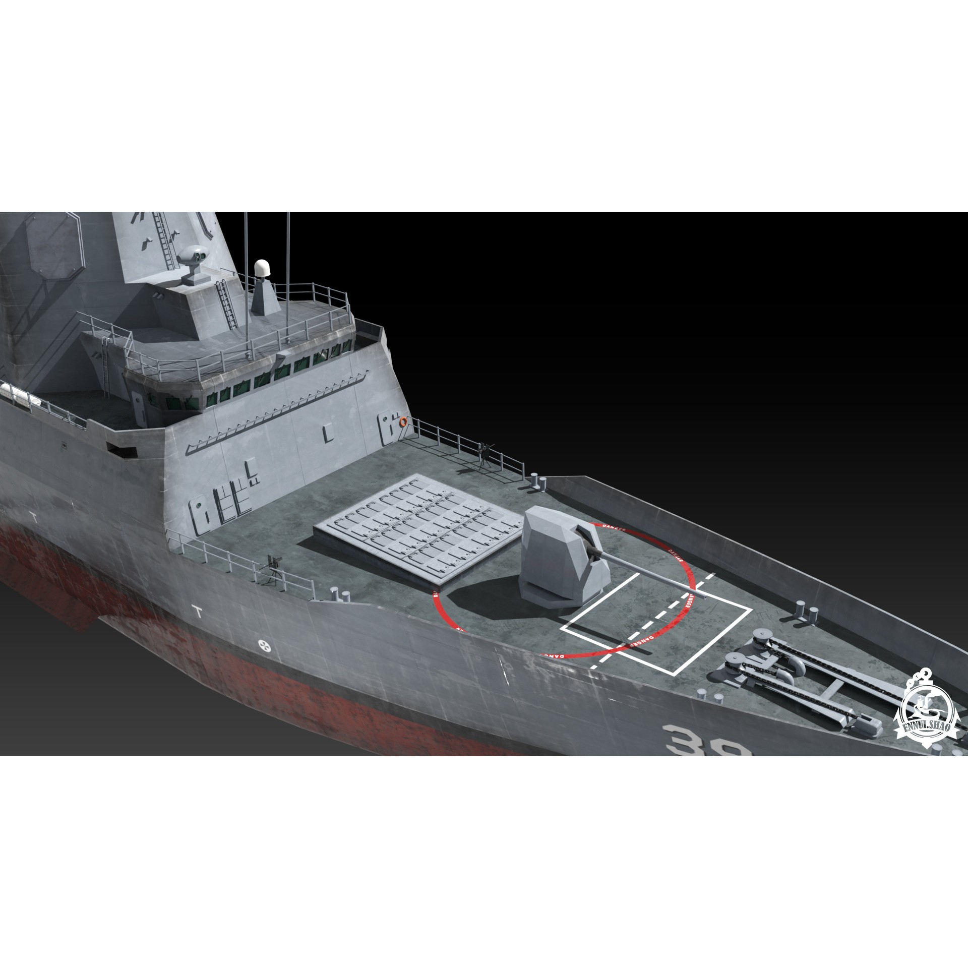 HMAS Hobart - Low-Poly Game-Ready 3D Model - View 9