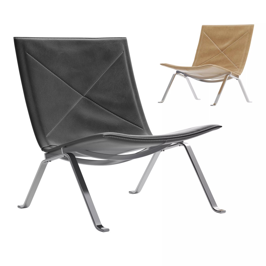 Fritz Hansen PK22 Chair 3D Model – High Poly Game-Ready FBX Asset - View 2