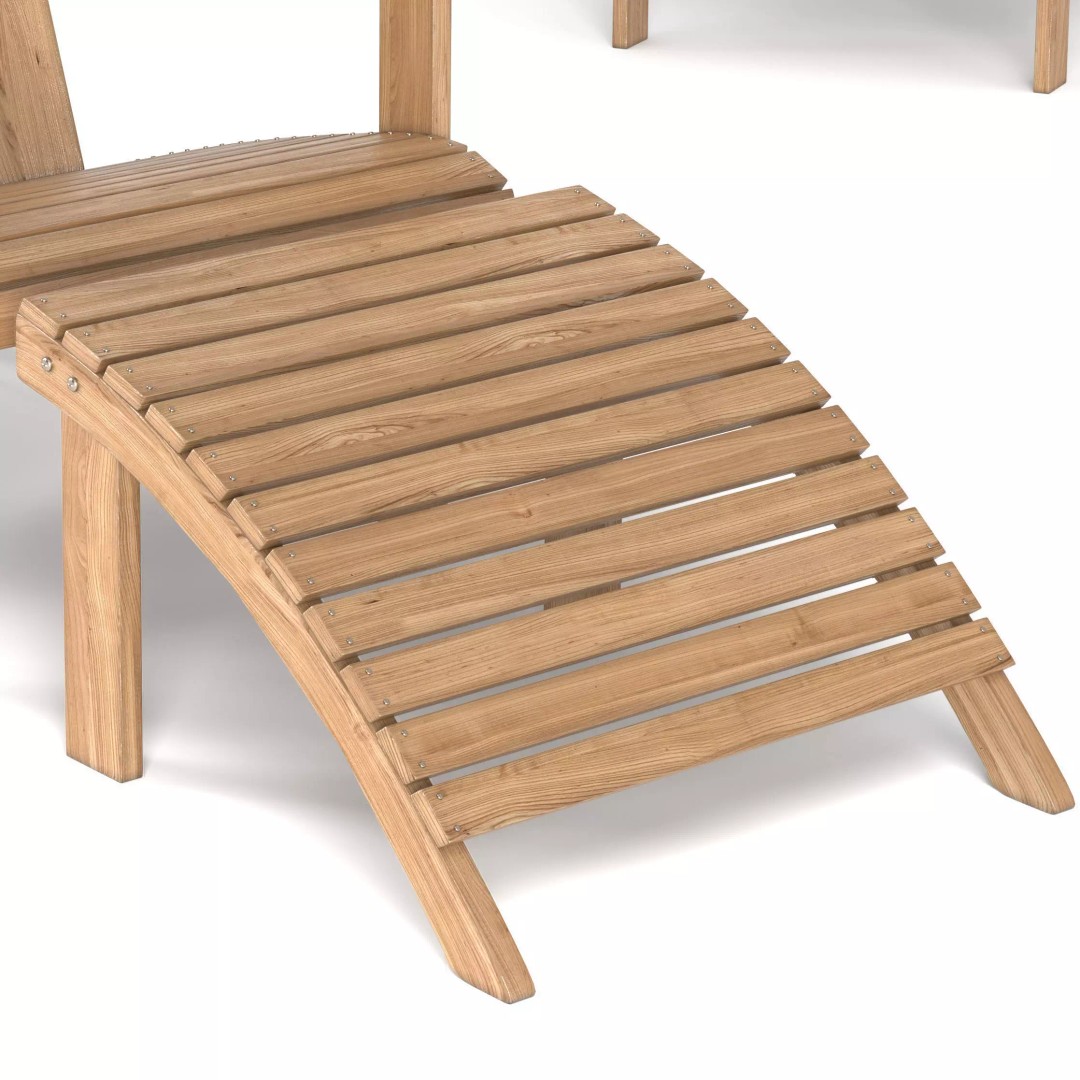 Chaise Lounge Chair 3D Model – Wooden Garden Seat, FBX, PBR