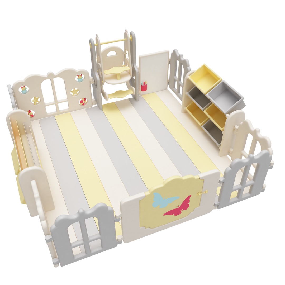 Playpen Baby 3D Model – Safe Interior Furniture, FBX, Blender - View 4