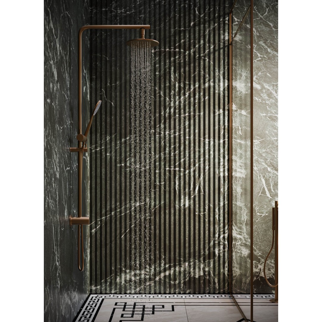 Luxury Bathroom 3D Model – Elegant Design with Marble and Copper, FBX - View 12