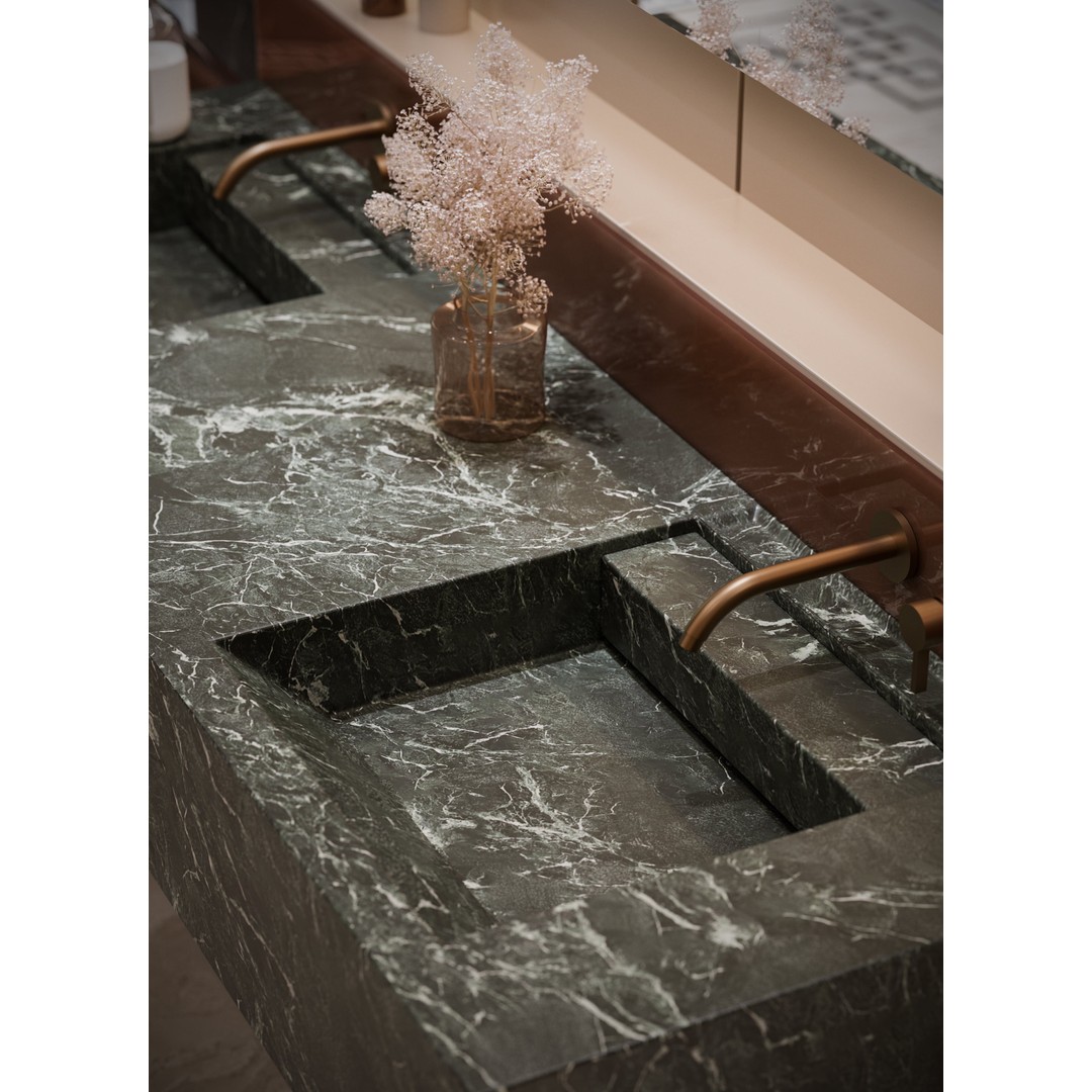 Luxury Bathroom 3D Model – Elegant Design with Marble and Copper, FBX - View 9