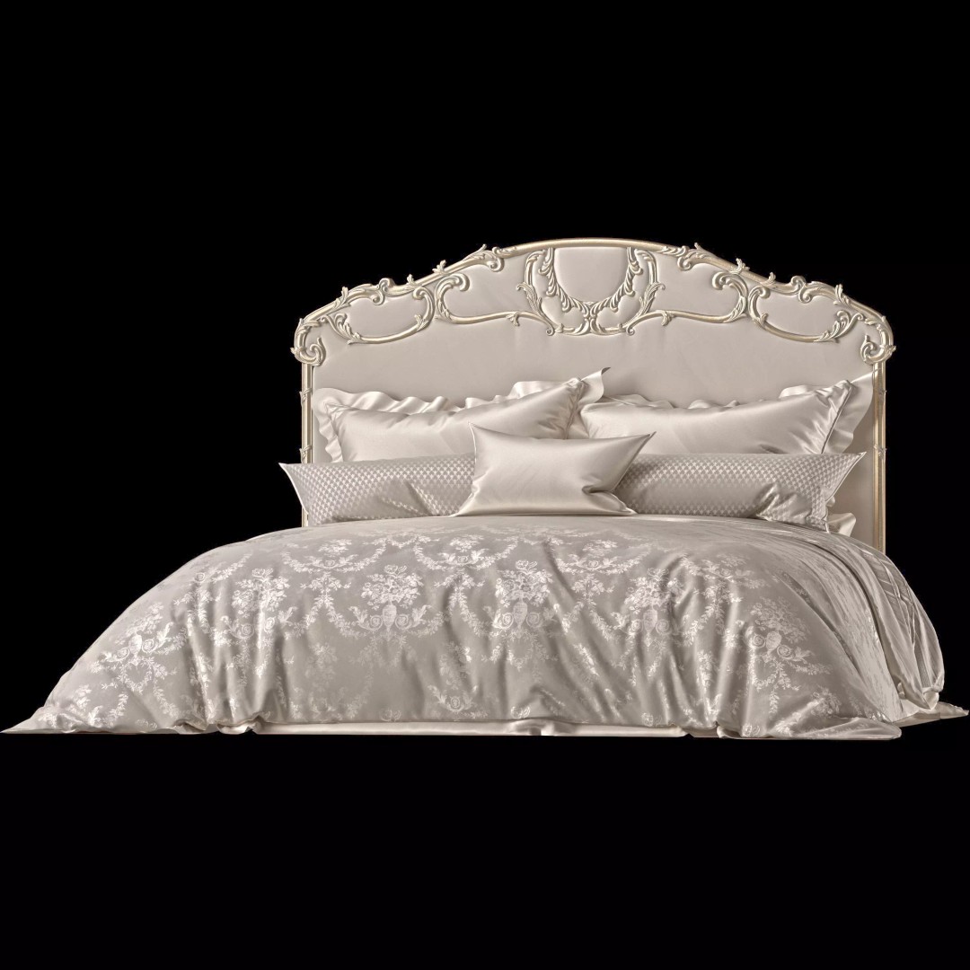 Madeleine Bed 3D Model – Classical Rococo Furniture, FBX & OBJ - View 2