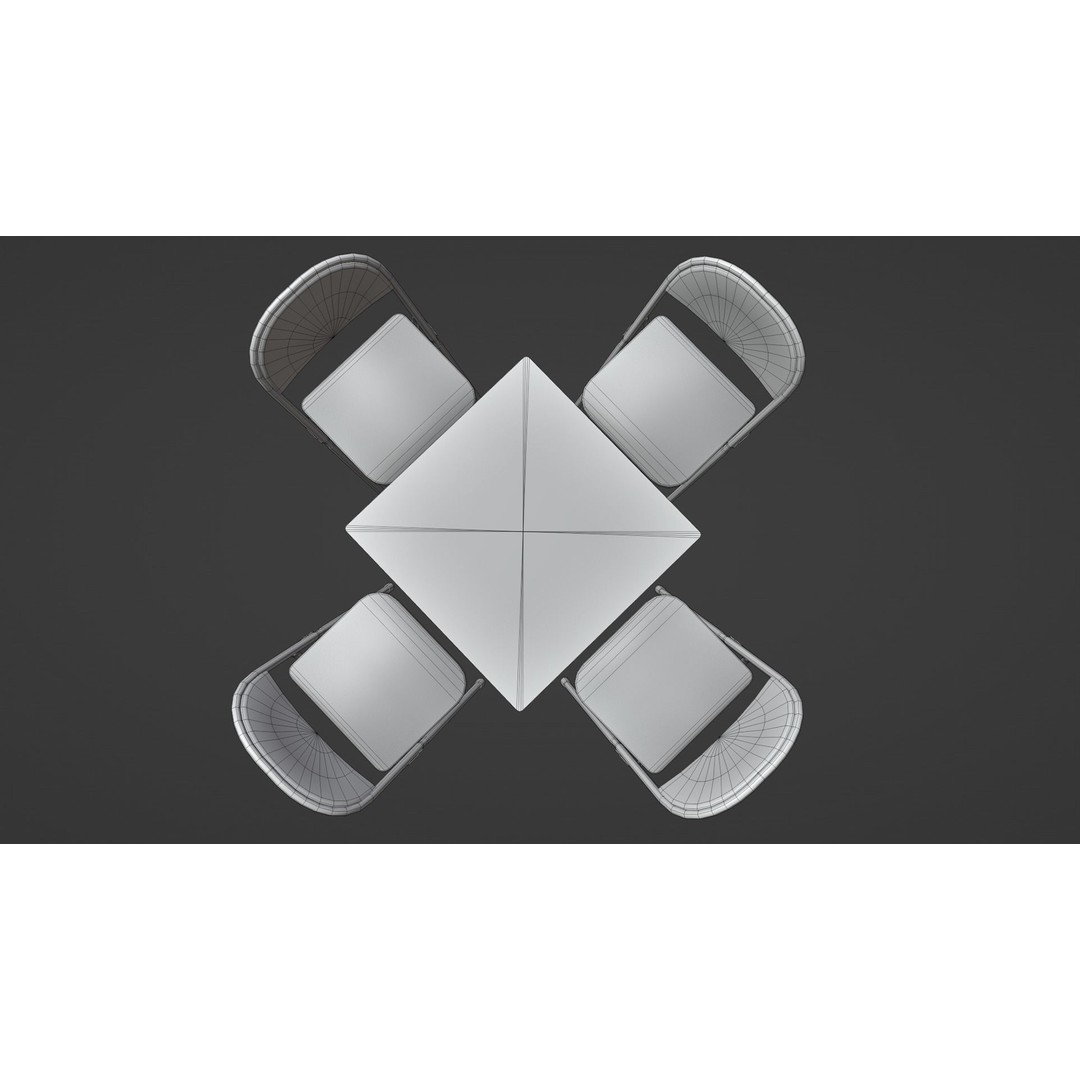 Rusted Folding Table 3D Model – Low Poly Game Asset, FBX
