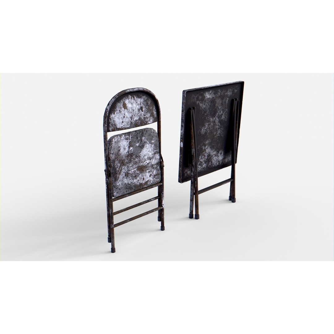 Rusted Folding Table 3D Model – Low Poly Game Asset, FBX - View 7