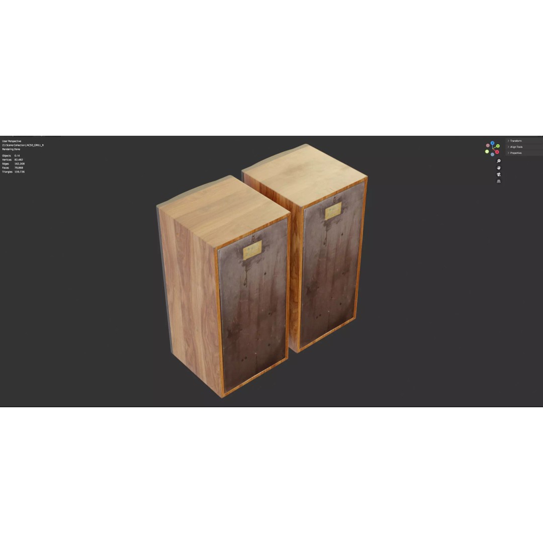 50 AC106 Vega Speaker 3D Model – Vintage Audio System, PBR Textures - View 19