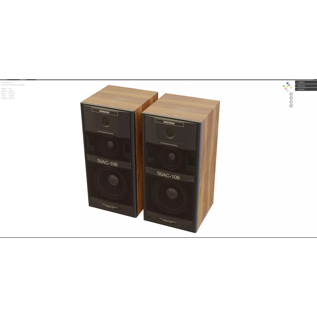 50 AC106 Vega Speaker 3D Model – Vintage Audio System, PBR Textures - View 22