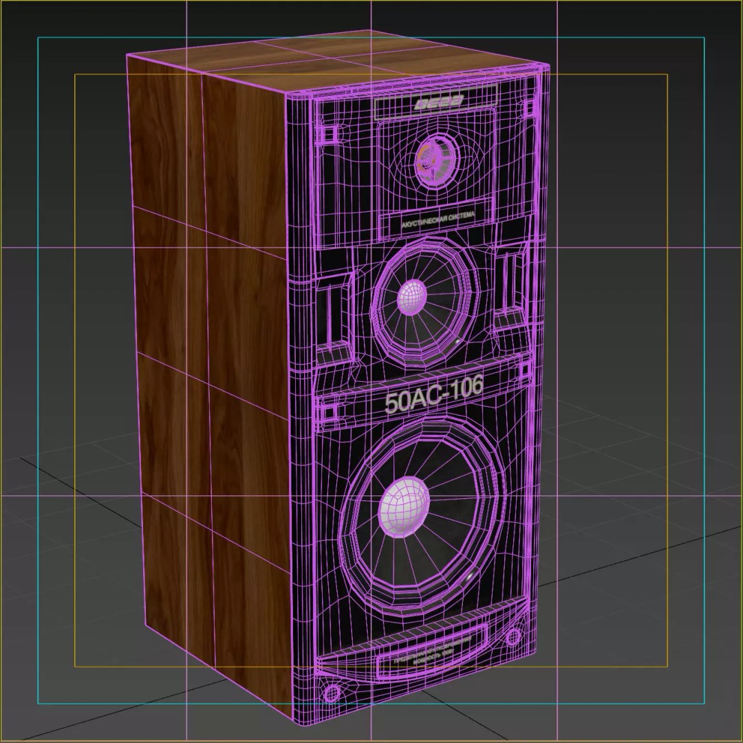 50 AC106 Vega Speaker 3D Model – Vintage Audio System, PBR Textures - View 24