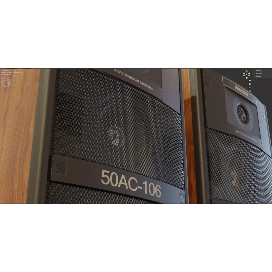 50 AC106 Vega Speaker 3D Model – Vintage Audio System, PBR Textures - View 5