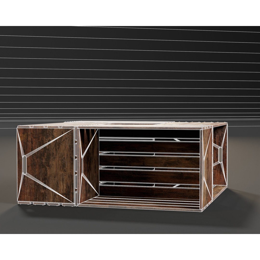 Medieval Crate Table 3D Model – Low Poly PBR Game Asset, FBX, OBJ