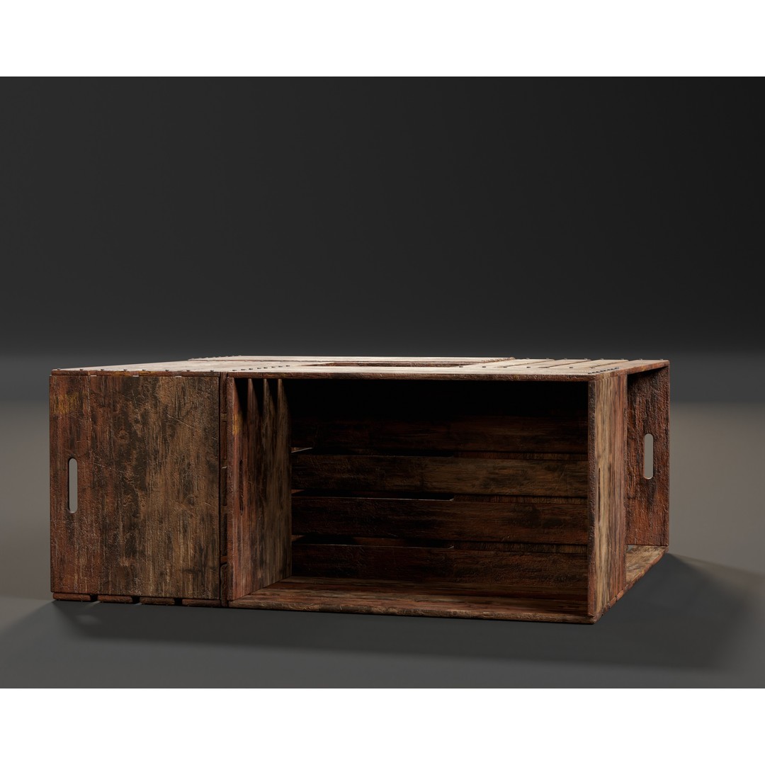 Medieval Crate Table 3D Model – Low Poly PBR Game Asset, FBX, OBJ - View 11