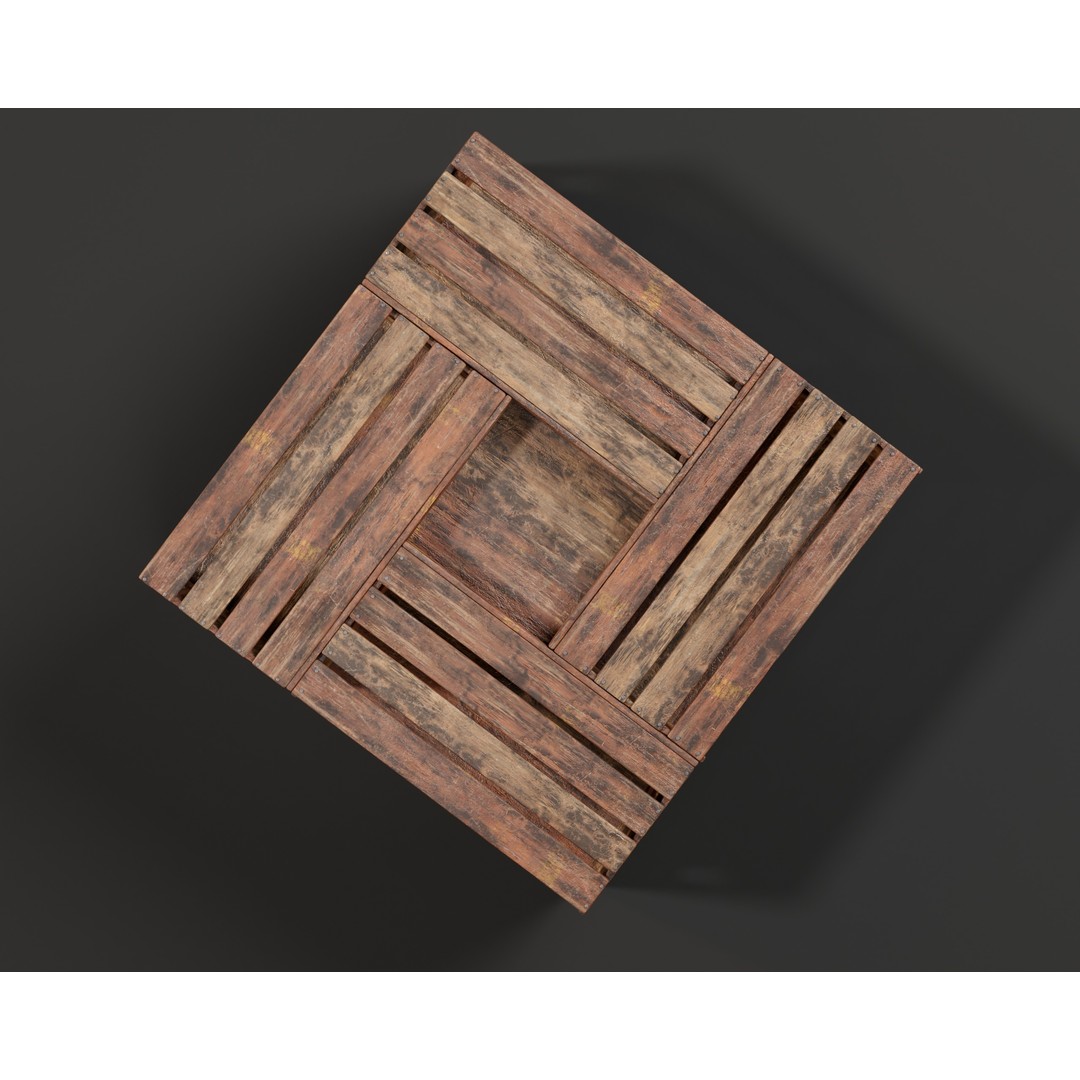 Medieval Crate Table 3D Model – Low Poly PBR Game Asset, FBX, OBJ - View 9