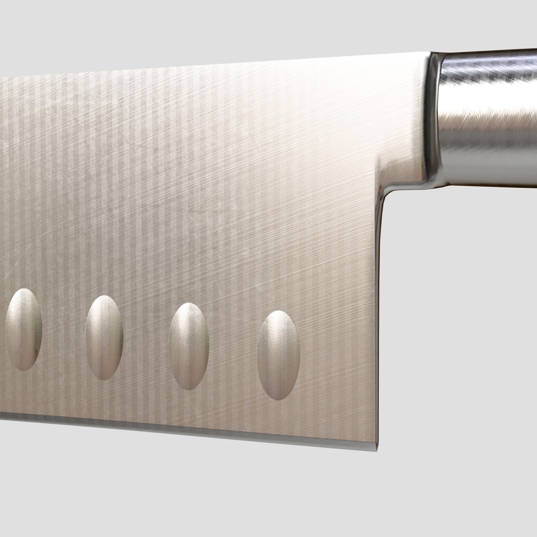 Santoku Kitchen Knife 3D Model – Low Poly PBR Asset, FBX - View 5