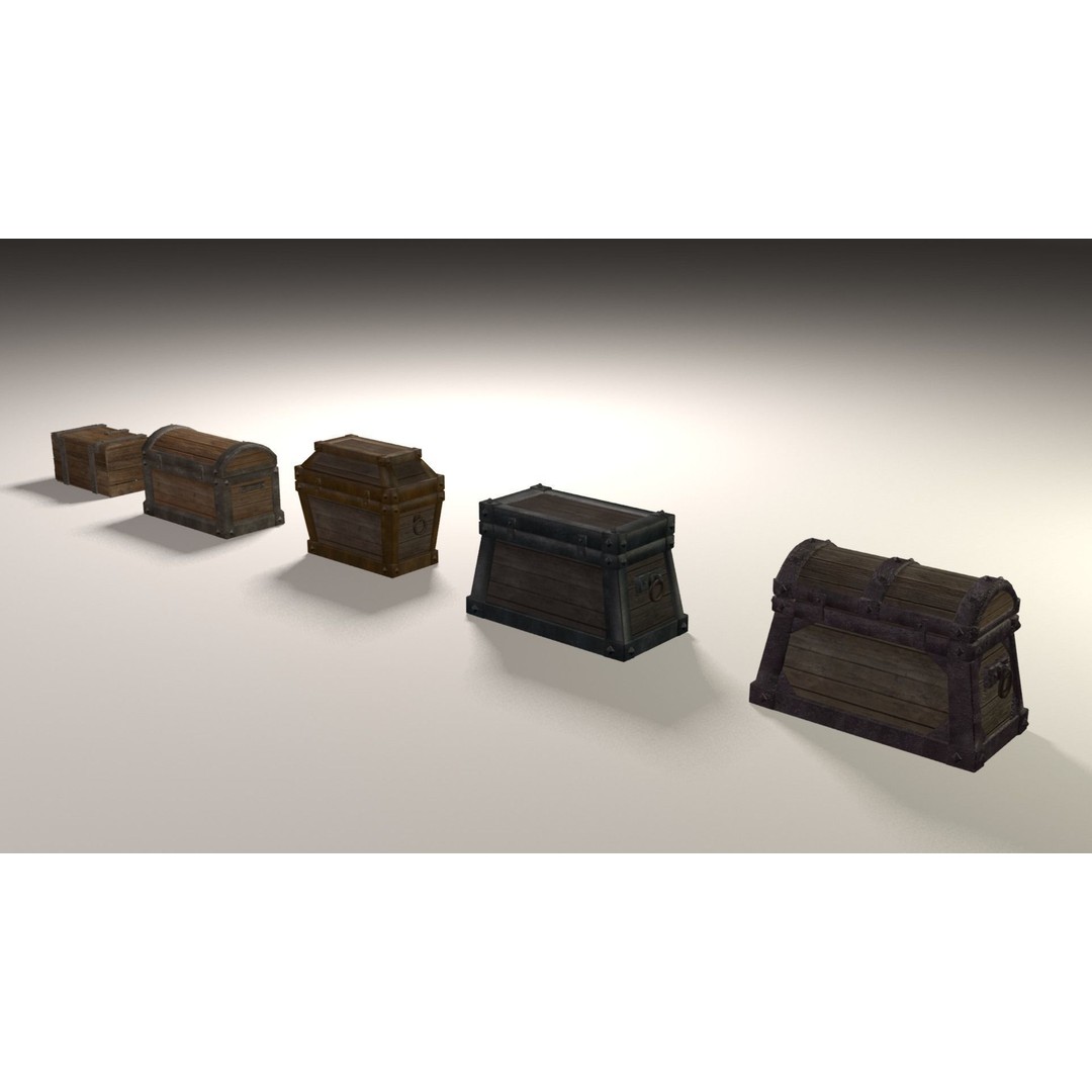 Treasure Chests Pack 3D Model – Low Poly Game Asset, FBX - View 13