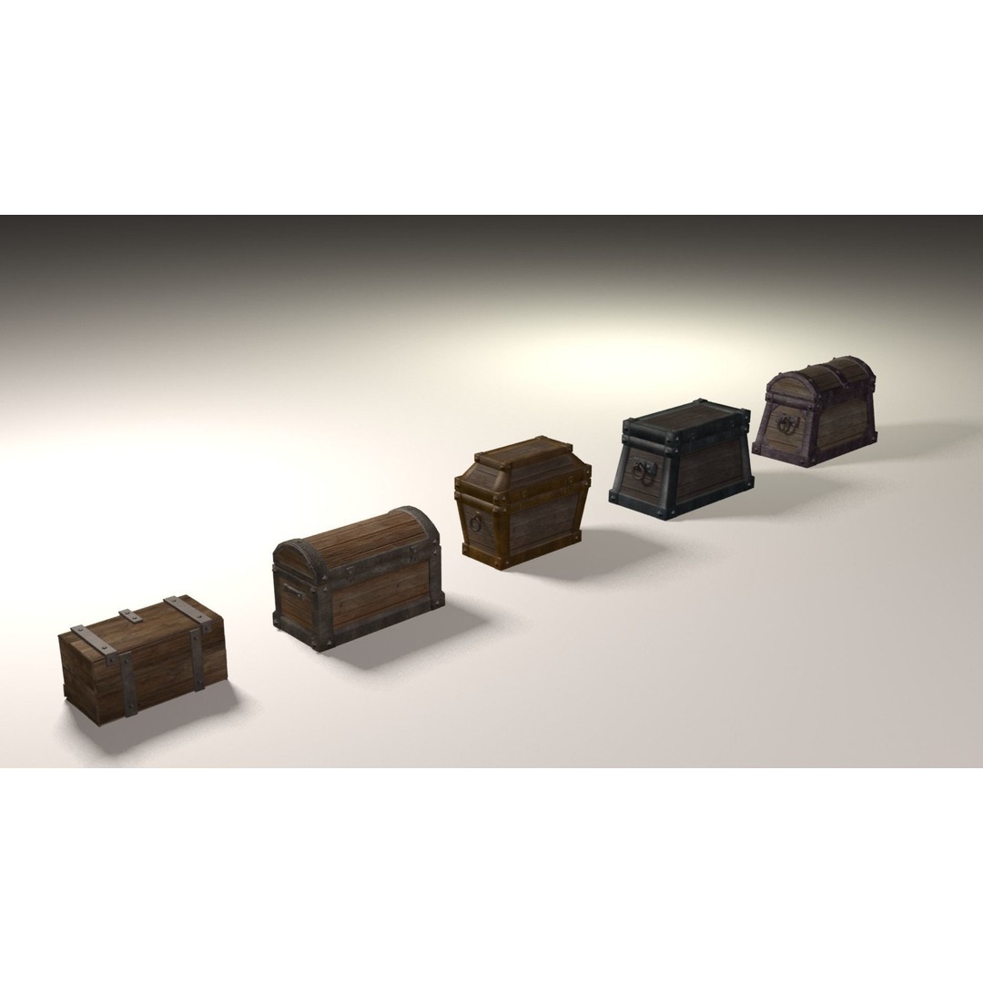 Treasure Chests Pack 3D Model – Low Poly Game Asset, FBX - View 15