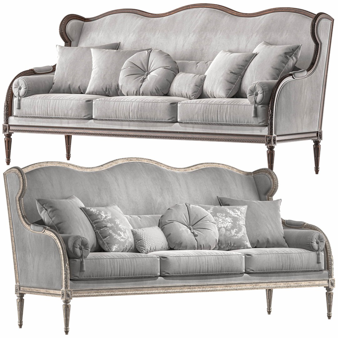 Chairish Sofa Art 4353 3D Model – Classical Furniture, FBX, PBR Textures - View 3
