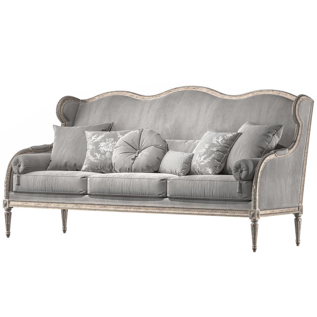 Chairish Sofa Art 4353 3D Model – Classical Furniture, FBX, PBR Textures - View 4