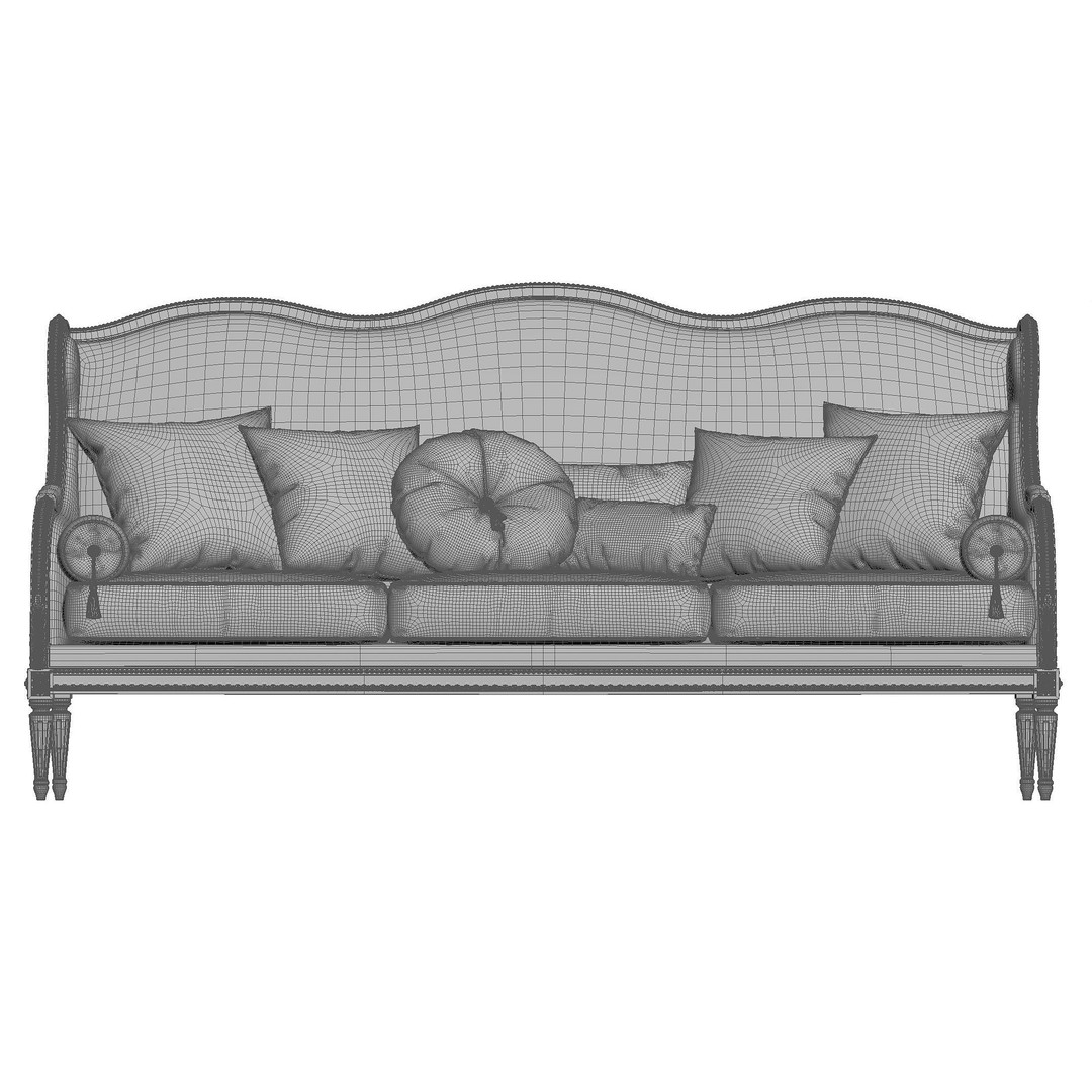 Chairish Sofa Art 4353 3D Model – Classical Furniture, FBX, PBR Textures - View 6