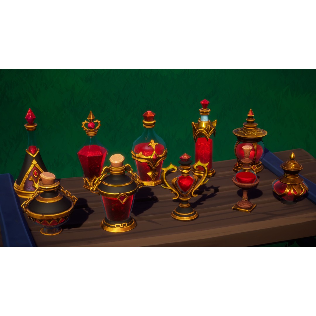 Emberbrew Potions 3D Model – Stylized Game-Ready FBX for Unreal Engine - View 10