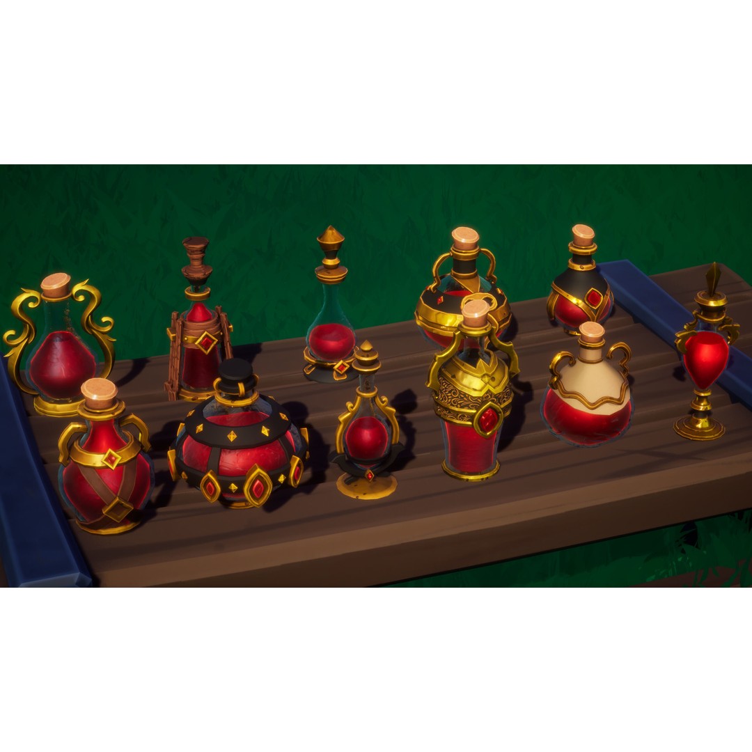Emberbrew Potions 3D Model – Stylized Game-Ready FBX for Unreal Engine - View 11