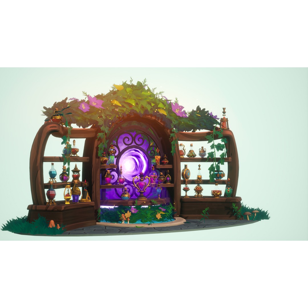 Emberbrew Potions 3D Model – Stylized Game-Ready FBX for Unreal Engine - View 3