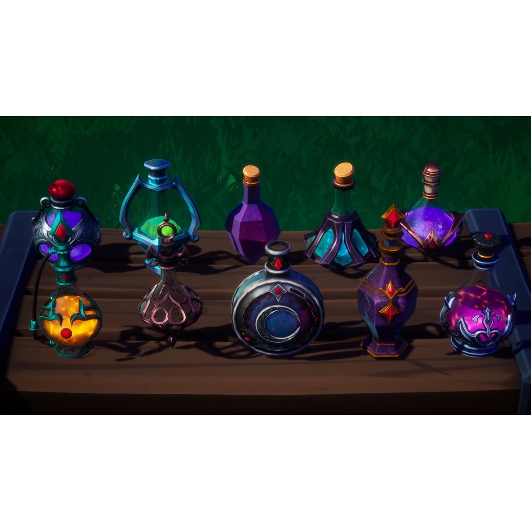 Emberbrew Potions 3D Model – Stylized Game-Ready FBX for Unreal Engine - View 5