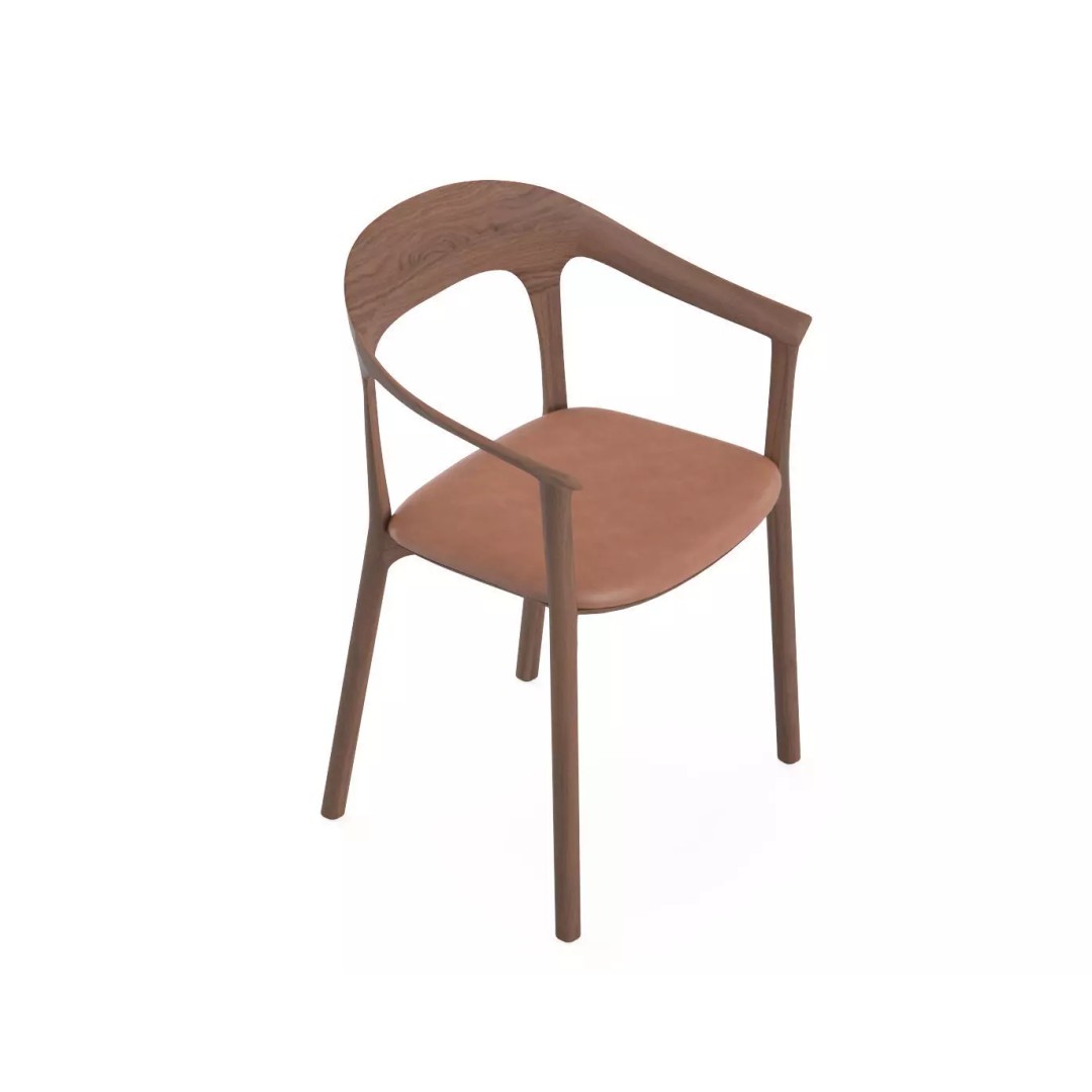 Elle Upholstered Chair 3D Model – Realistic Armchair, PBR Textures - View 2