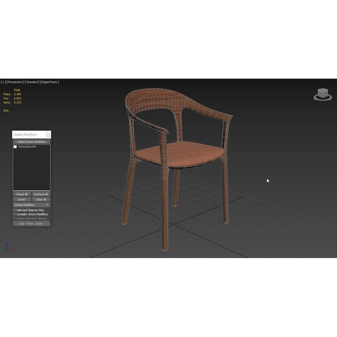 Elle Upholstered Chair 3D Model – Realistic Armchair, PBR Textures - View 6