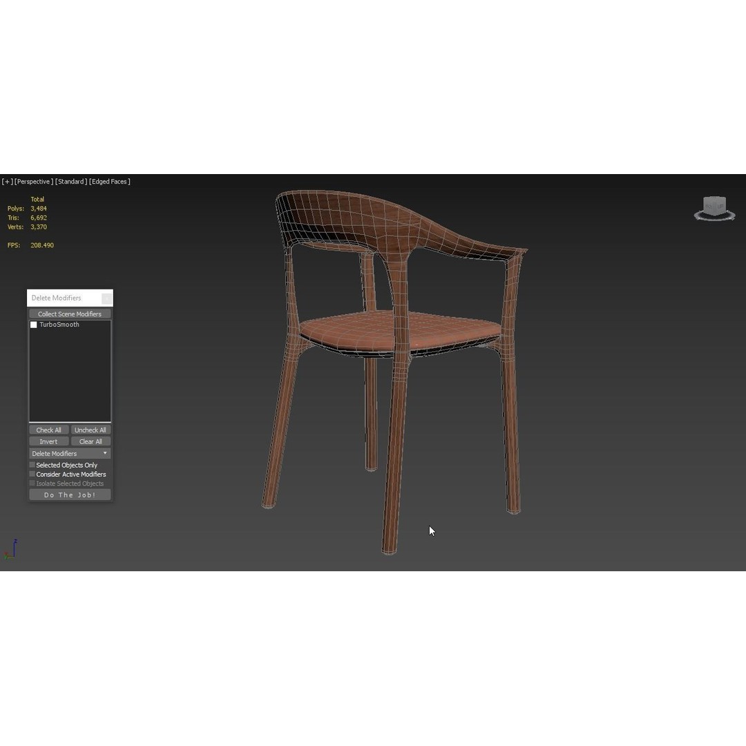 Elle Upholstered Chair 3D Model – Realistic Armchair, PBR Textures - View 7