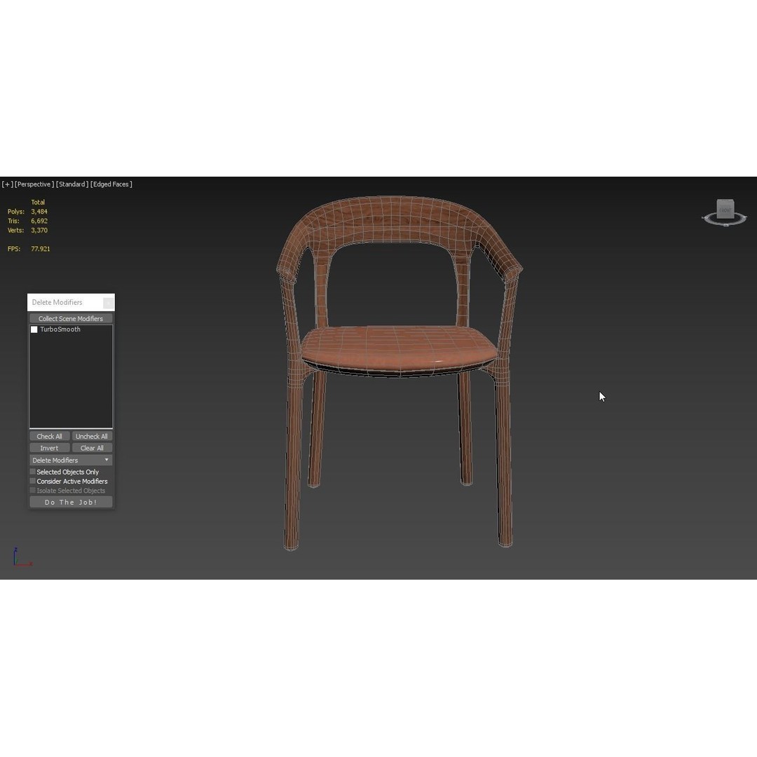 Elle Upholstered Chair 3D Model – Realistic Armchair, PBR Textures - View 8