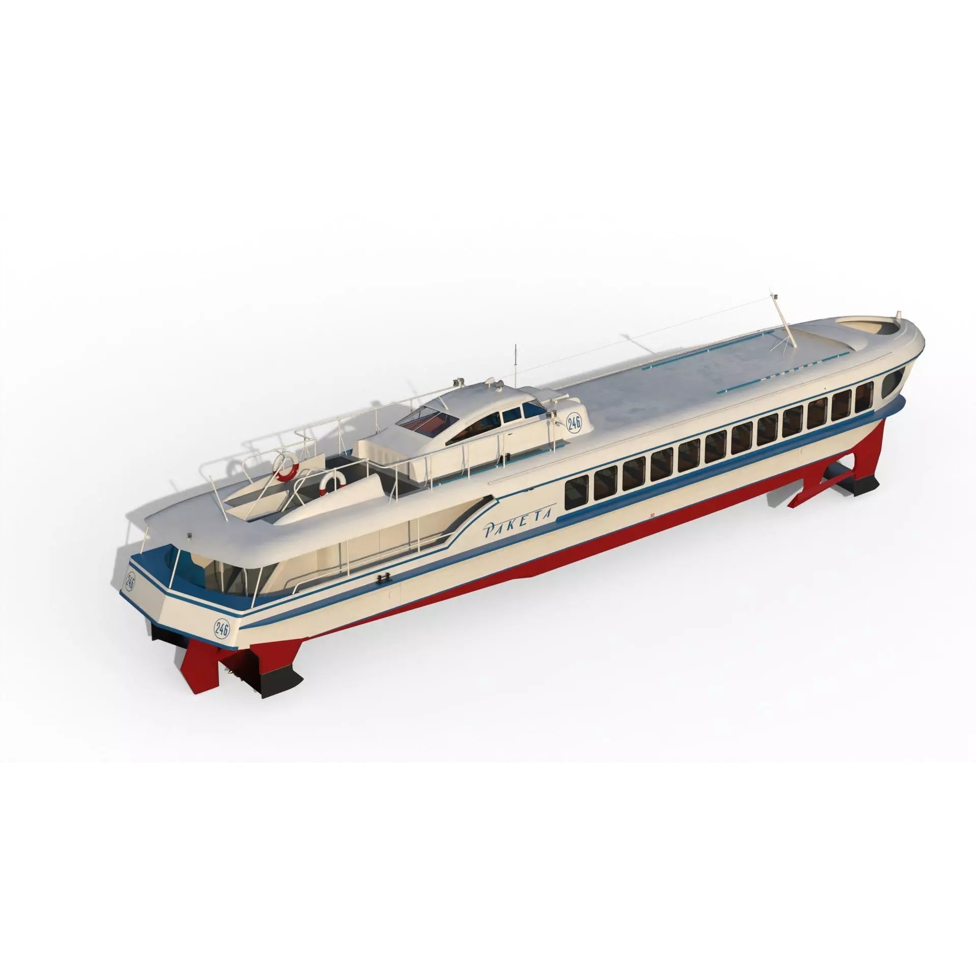 Raketa Hydrofoil Ship - Game-Ready 3D Model - View 11
