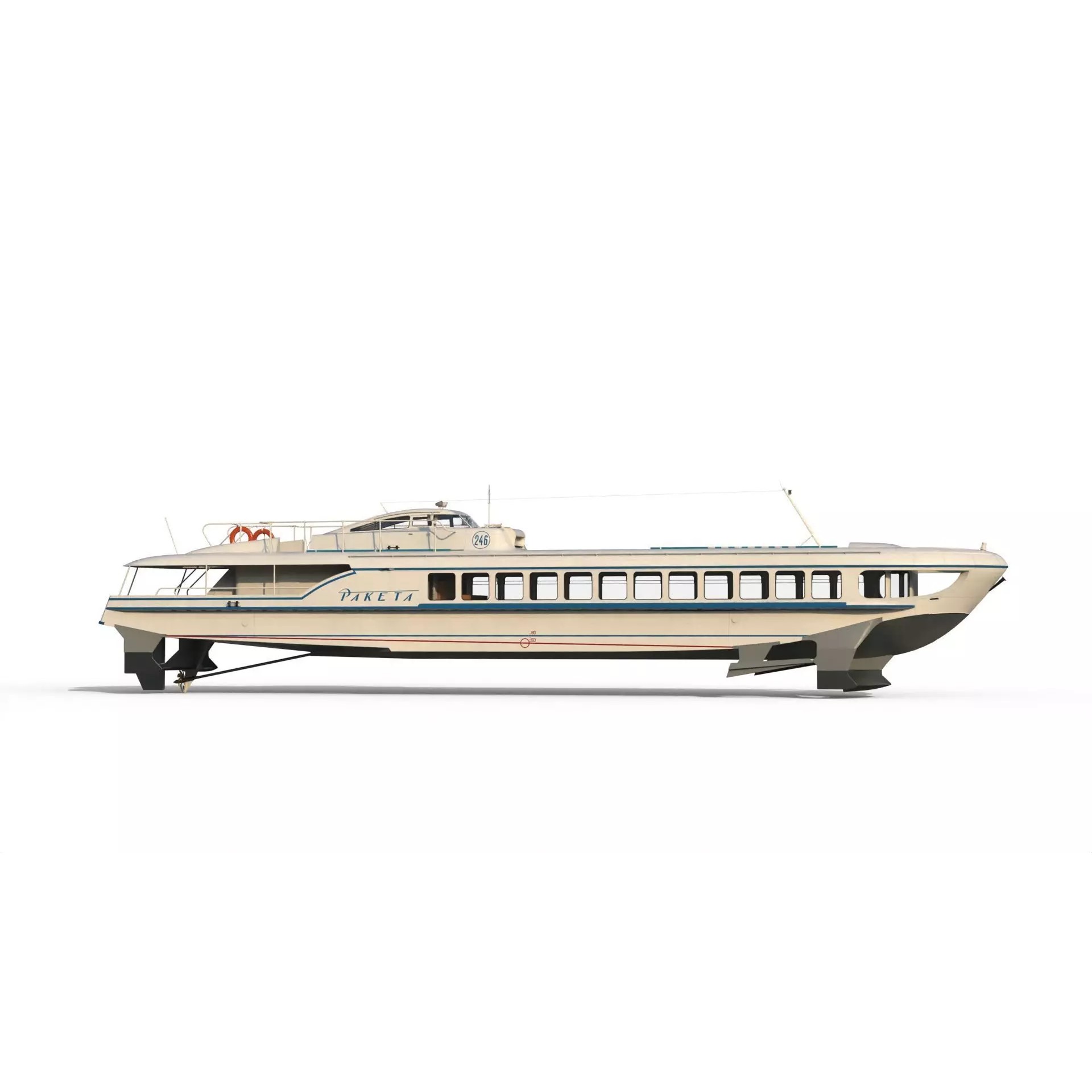 Raketa Hydrofoil Ship - Game-Ready 3D Model - View 12