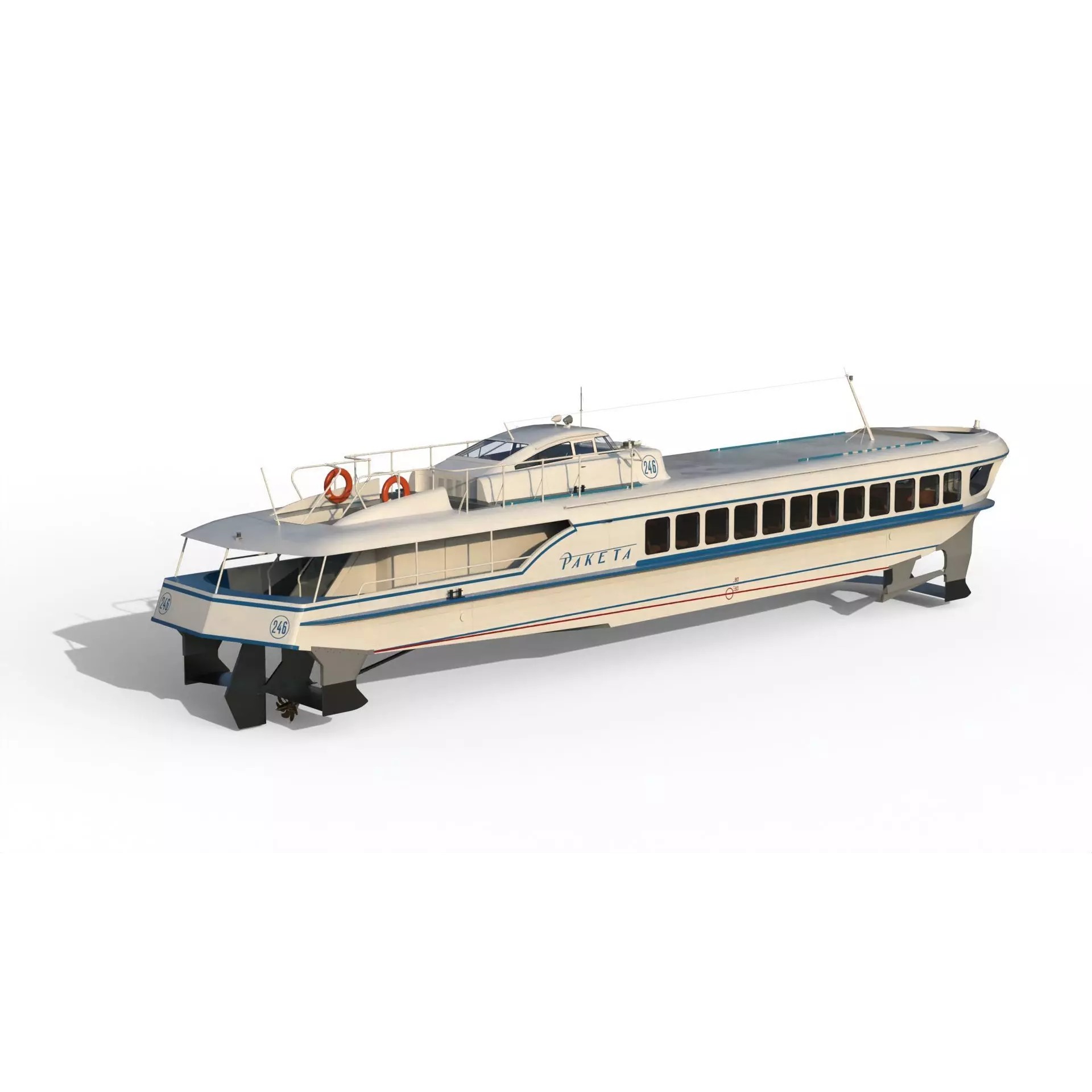 Raketa Hydrofoil Ship - Game-Ready 3D Model - View 13