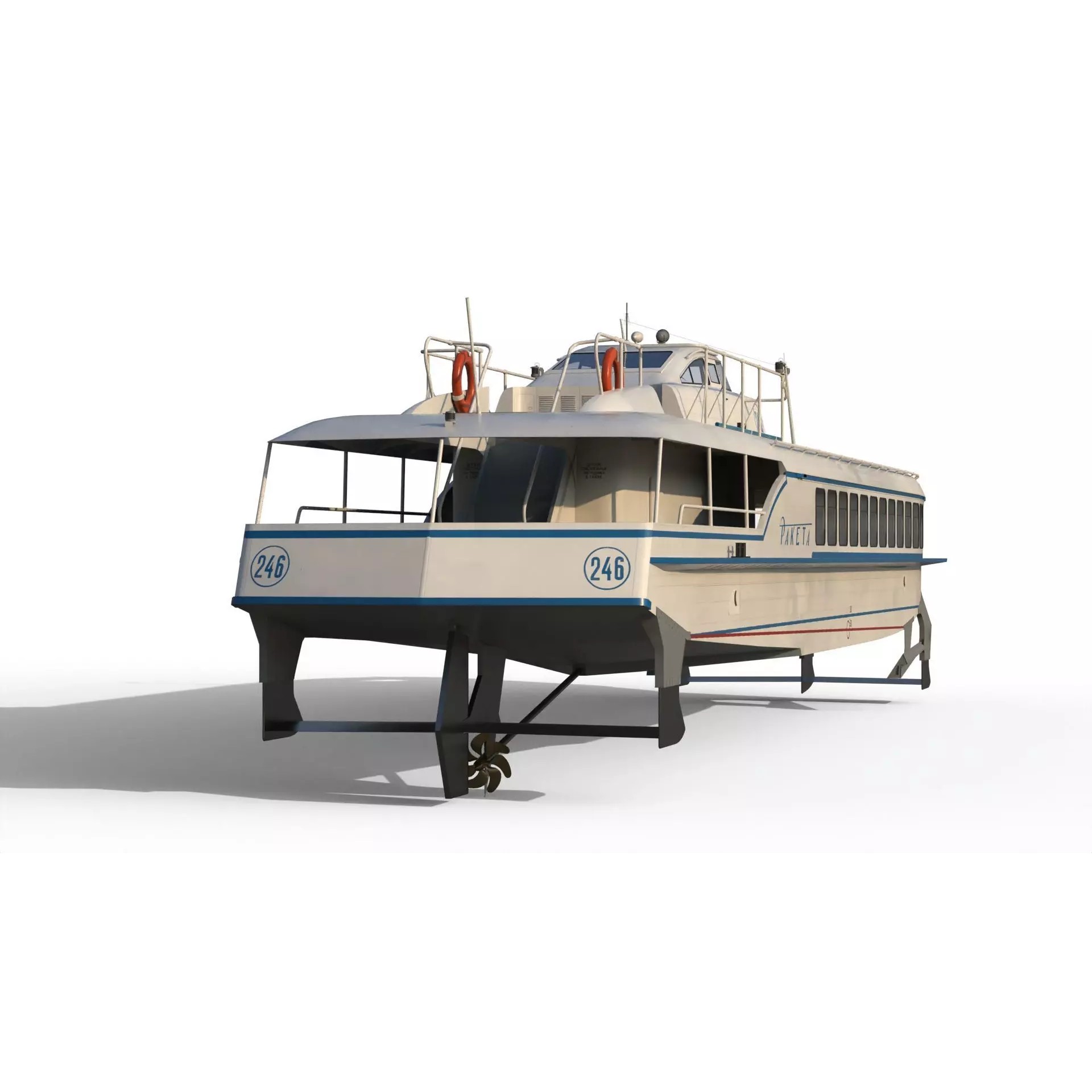 Raketa Hydrofoil Ship - Game-Ready 3D Model - View 14